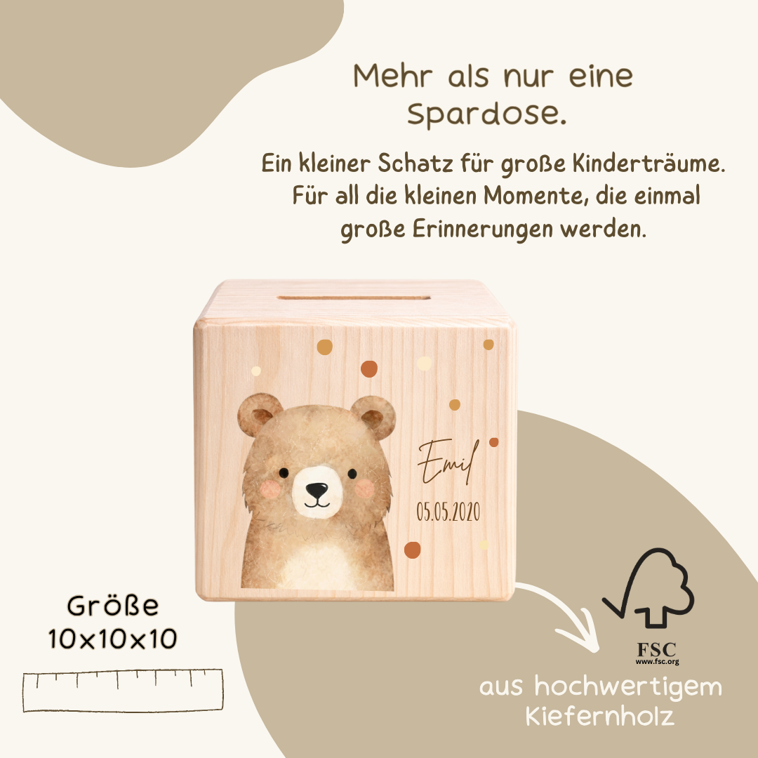 Personalisierte Spardose – Skandi Watercolor