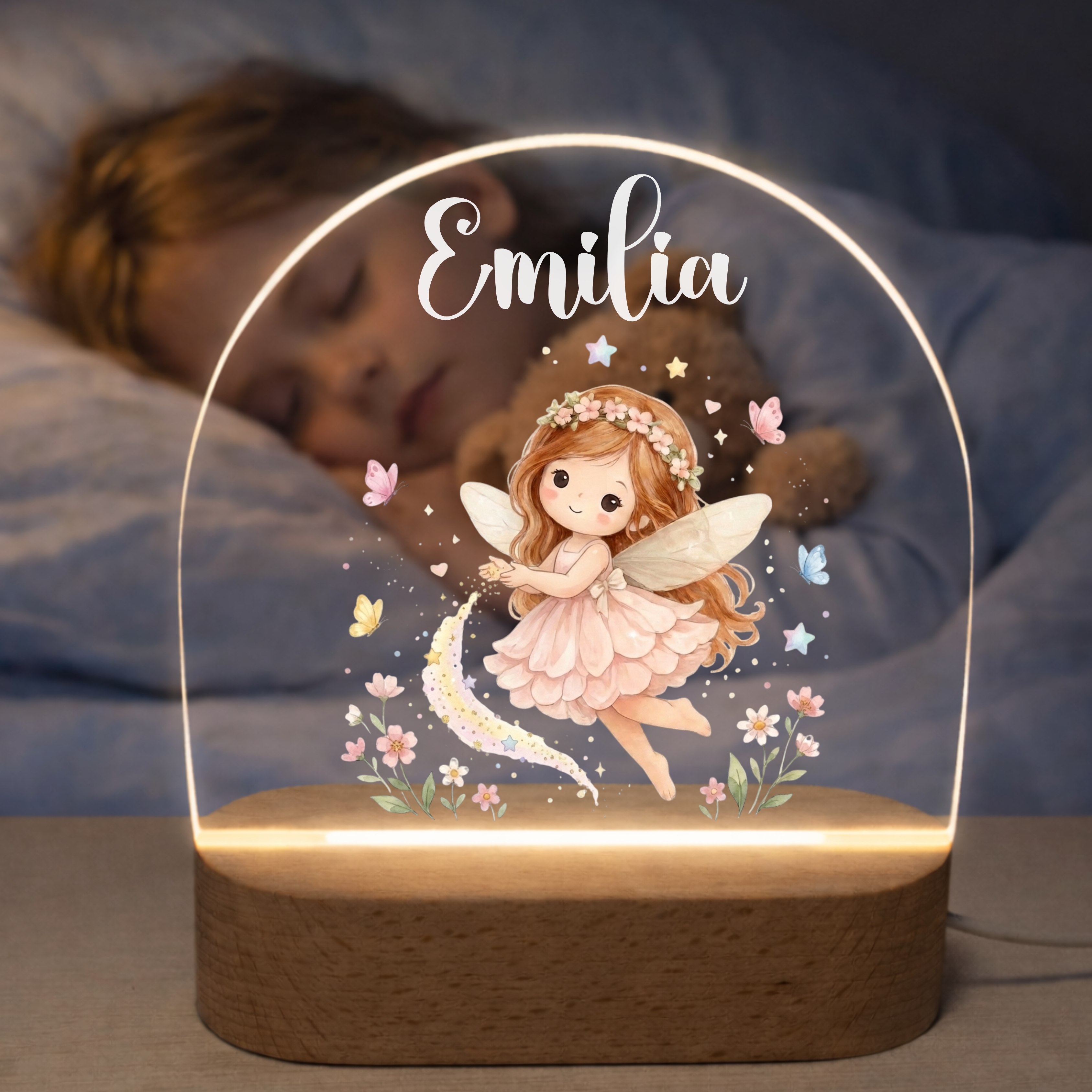 Personalisiertes Kinderlicht LED - Feen Welt