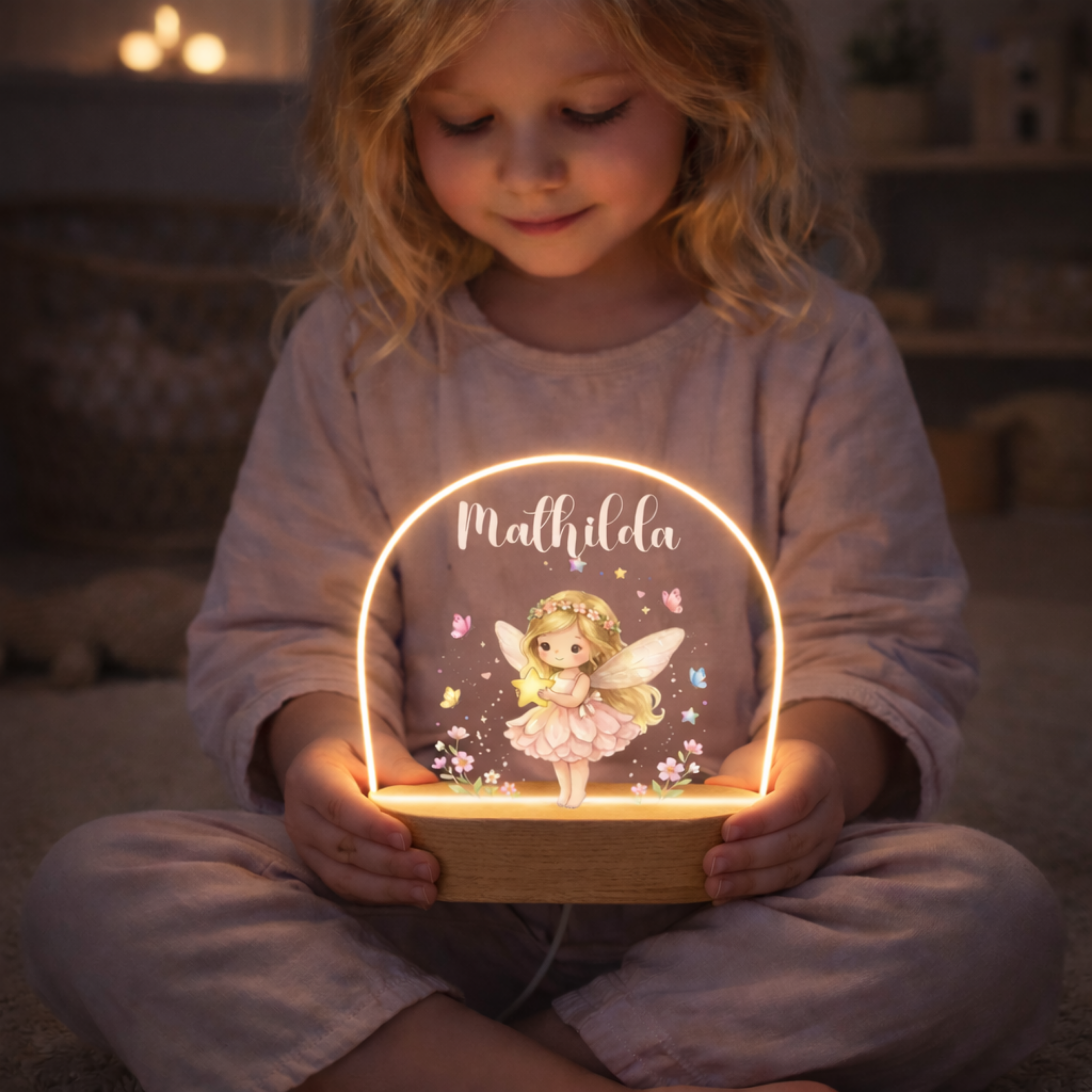 Personalisiertes Kinderlicht LED - Feen Welt