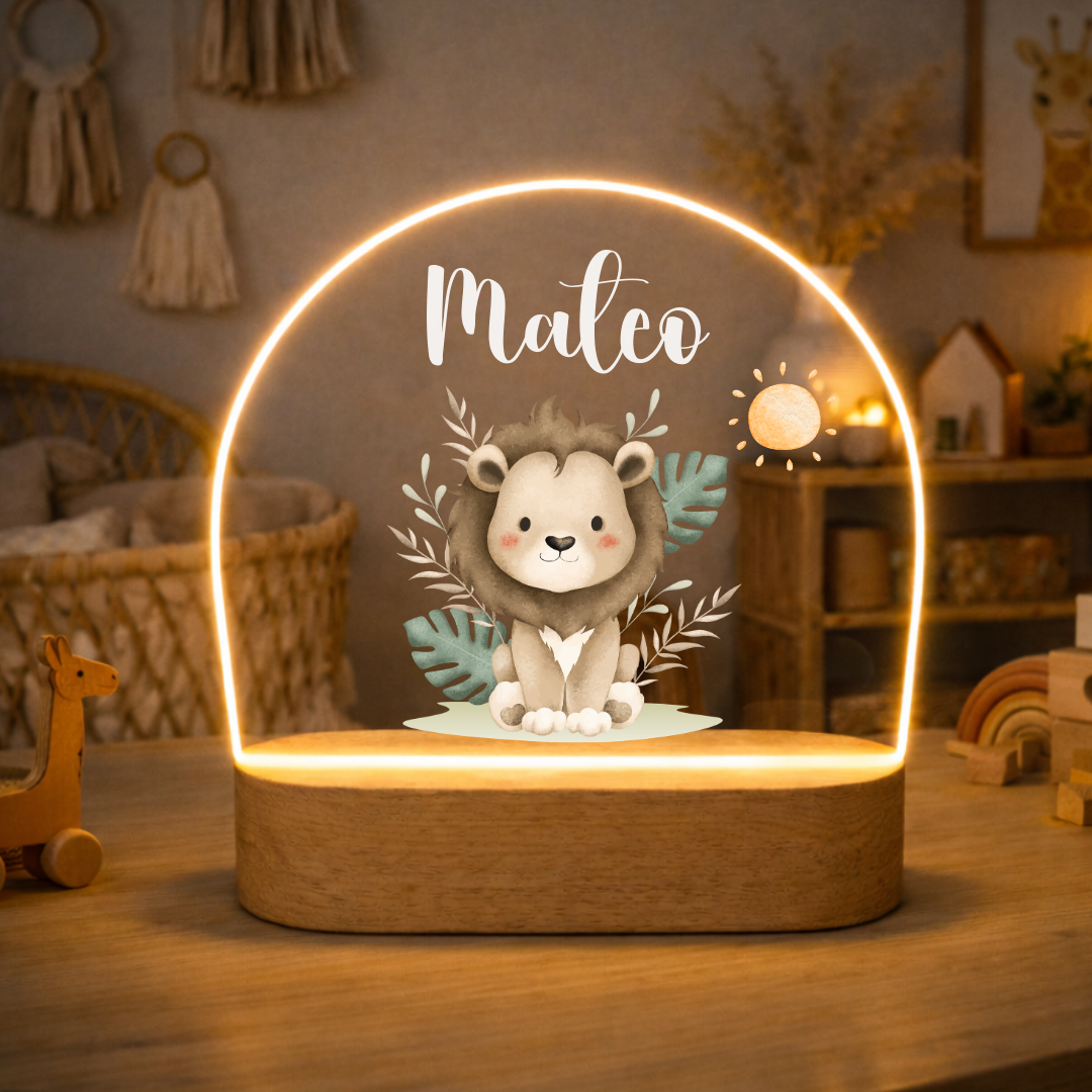 Personalisiertes Kinderlicht LED - Safari Freunde