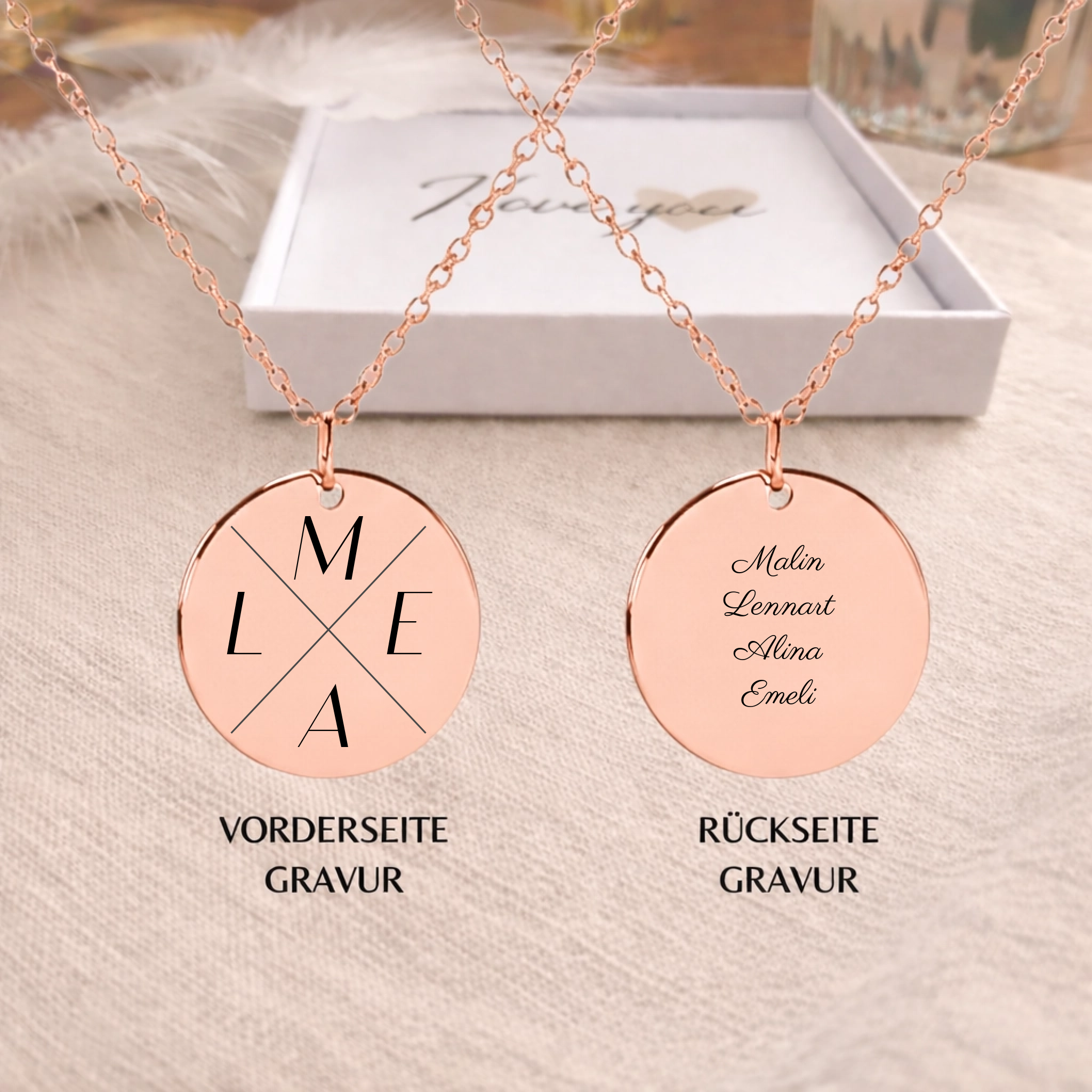 Personalisierte Initialen Halskette