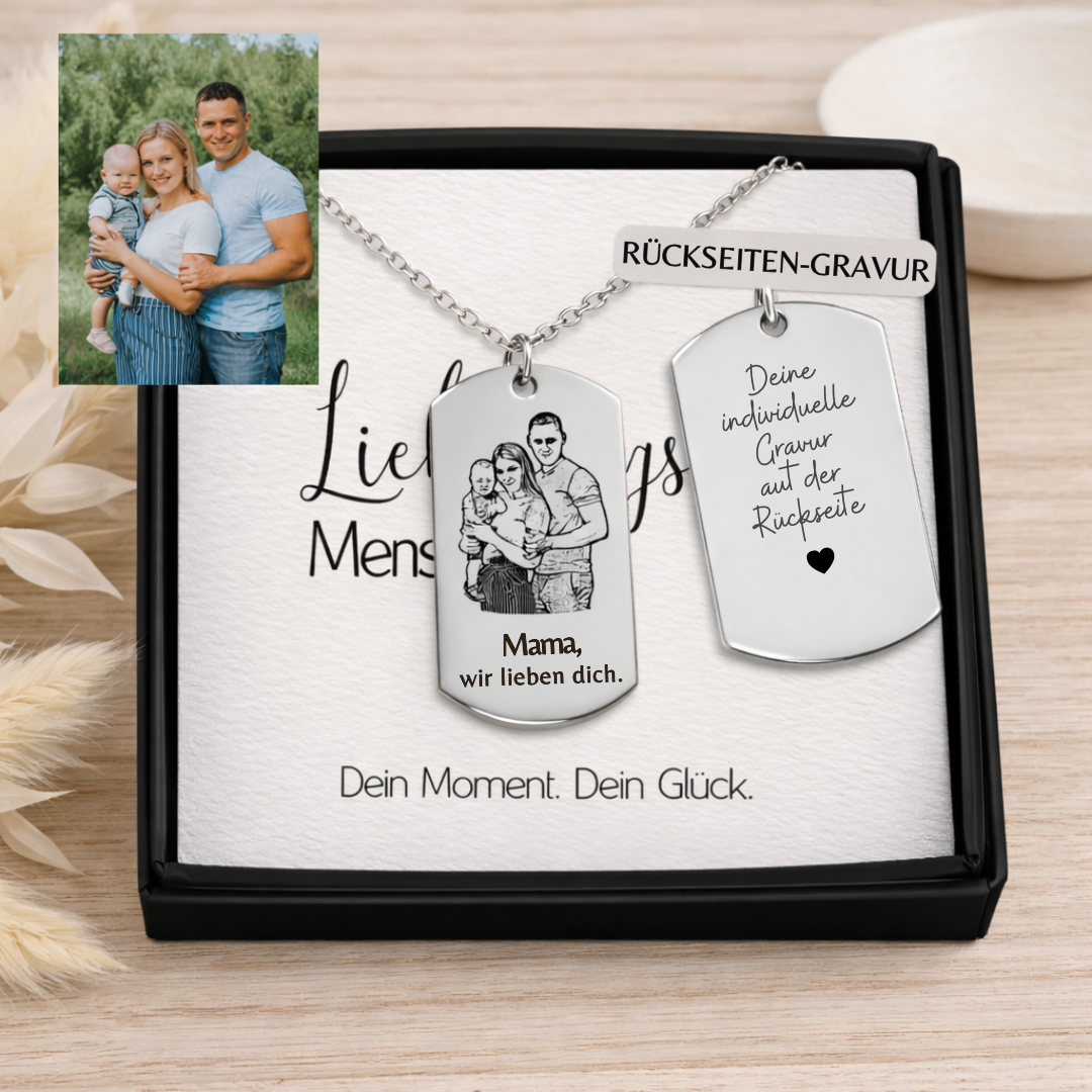 Personalisierte Foto-Gravur Kette