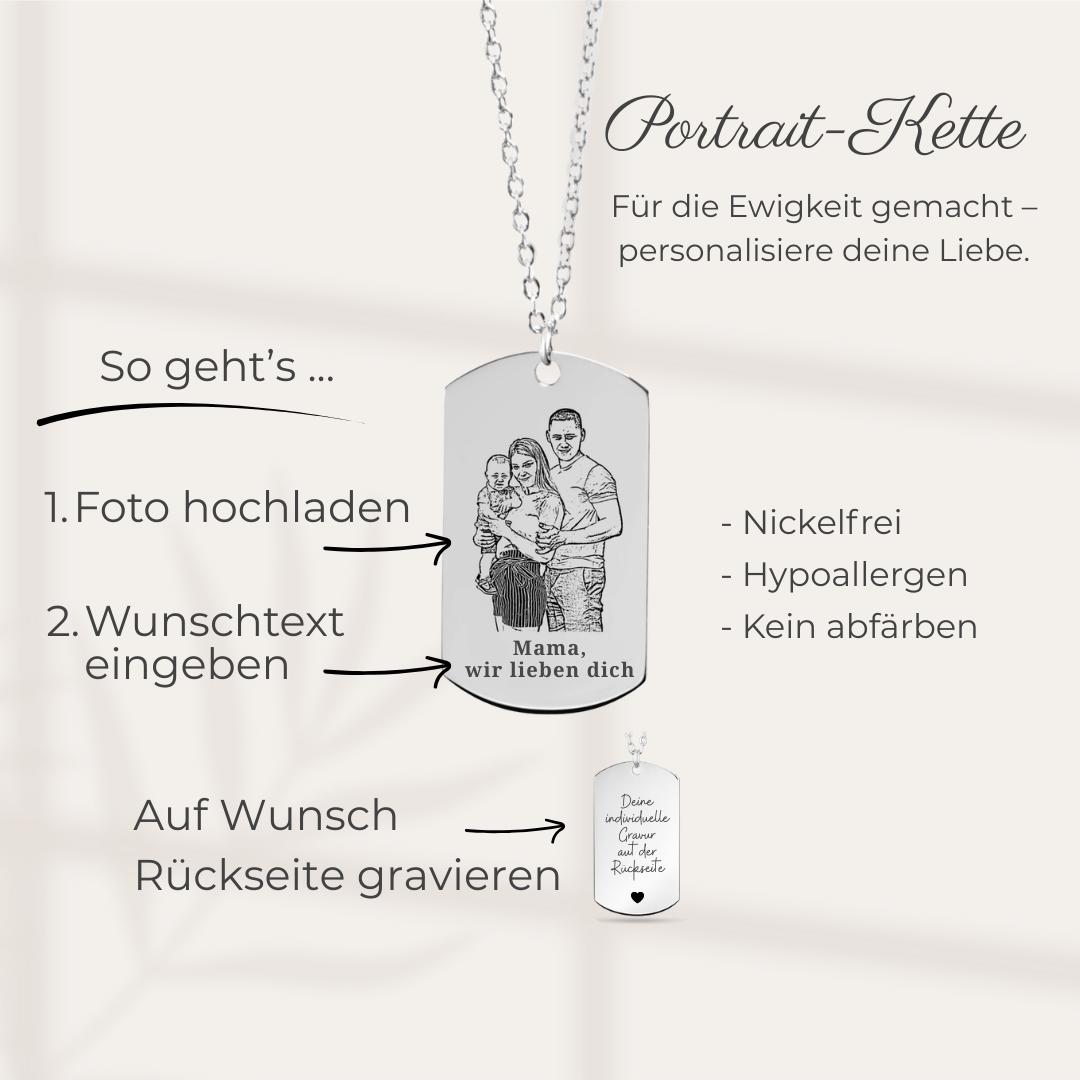 Personalisierte Foto-Gravur Kette