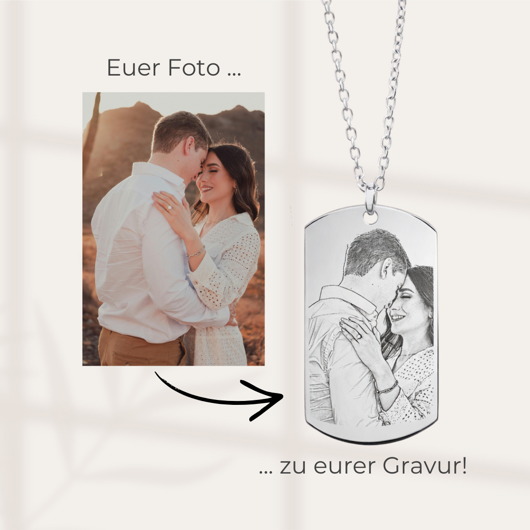 Personalisierte Foto-Gravur Kette