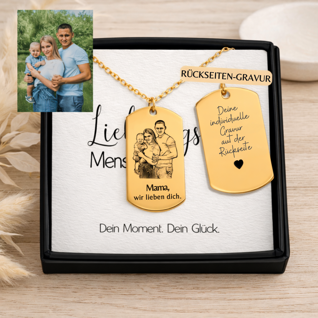 Personalisierte Foto-Gravur Kette