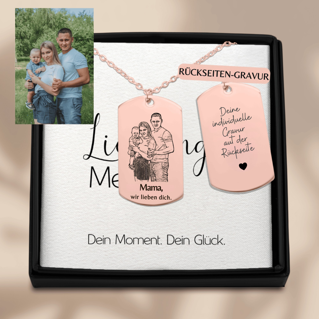 Personalisierte Foto-Gravur Kette