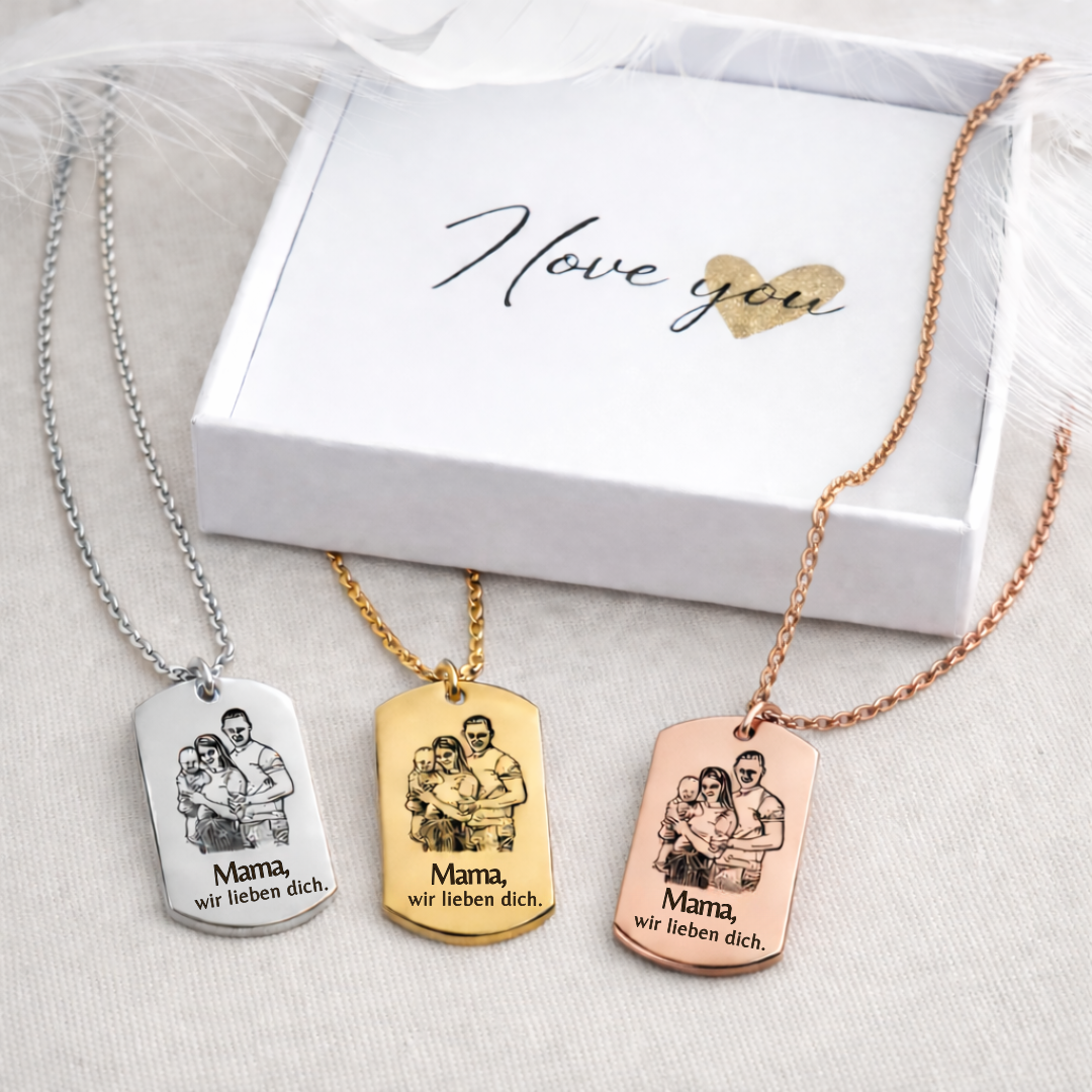 Personalisierte Foto-Gravur Kette