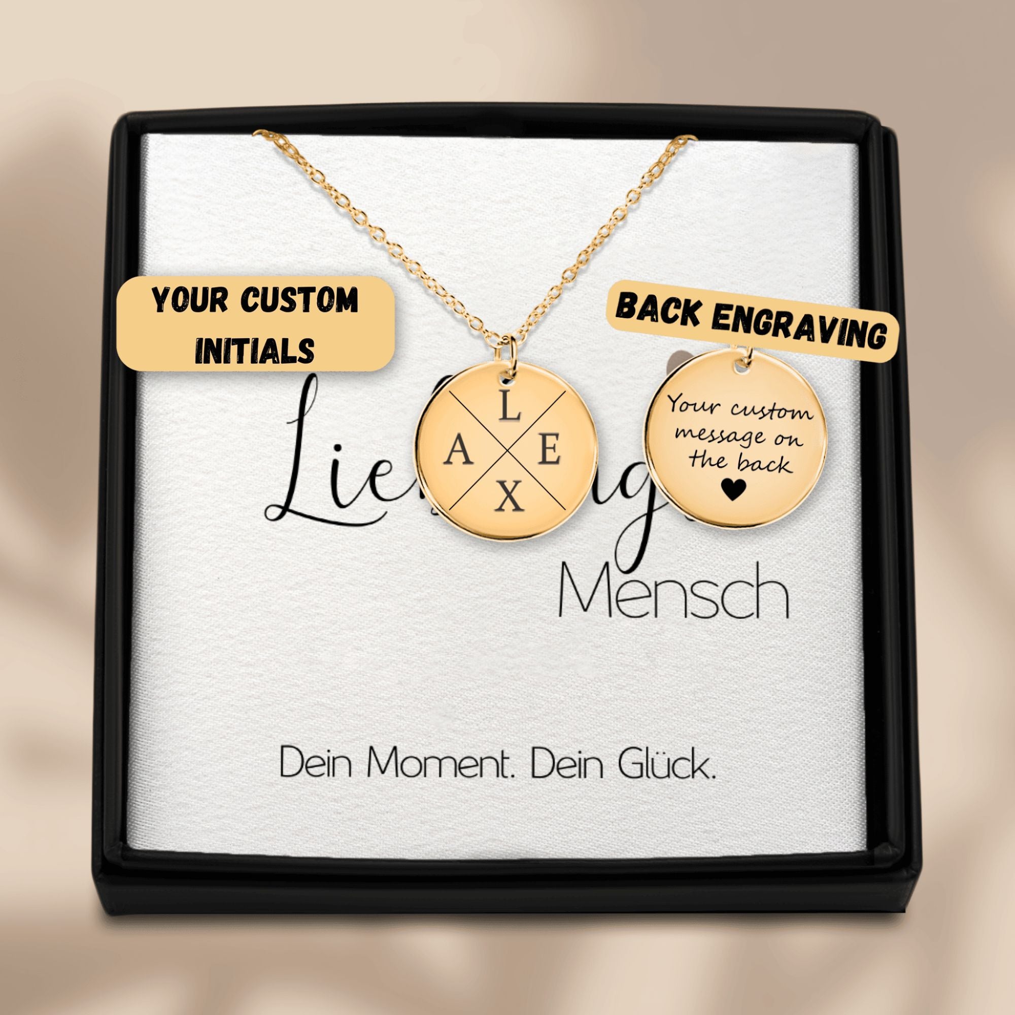 Personalisierte Initialen Halskette
