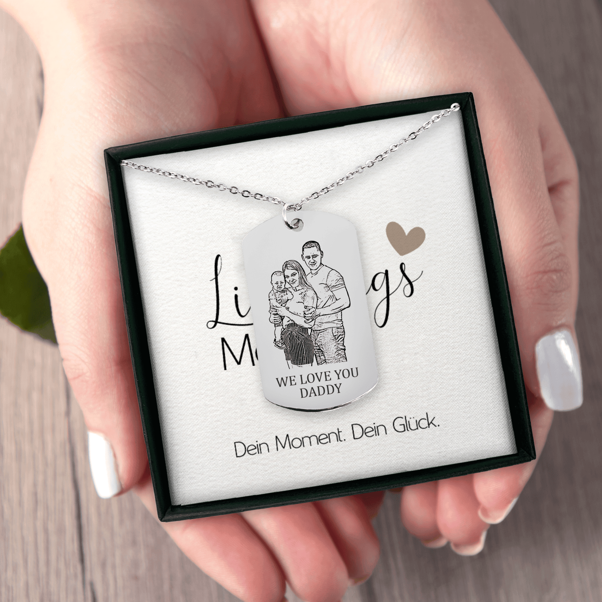 Personalisierte Foto-Gravur Kette